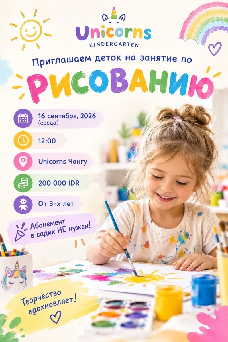 Занятие по рисованию в Unicorns