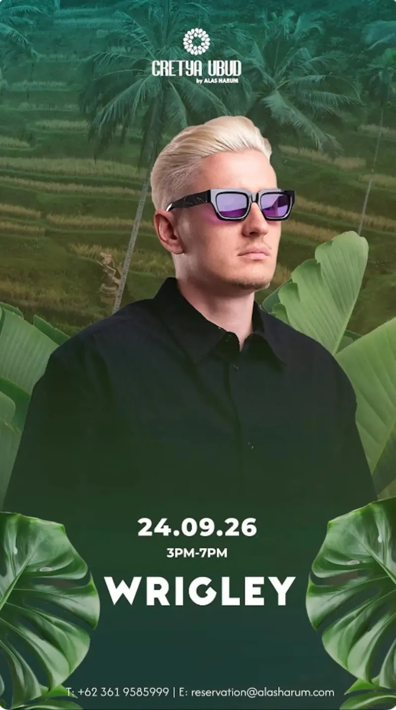 Вечеринка DJ Wrigley в Cretya Ubud