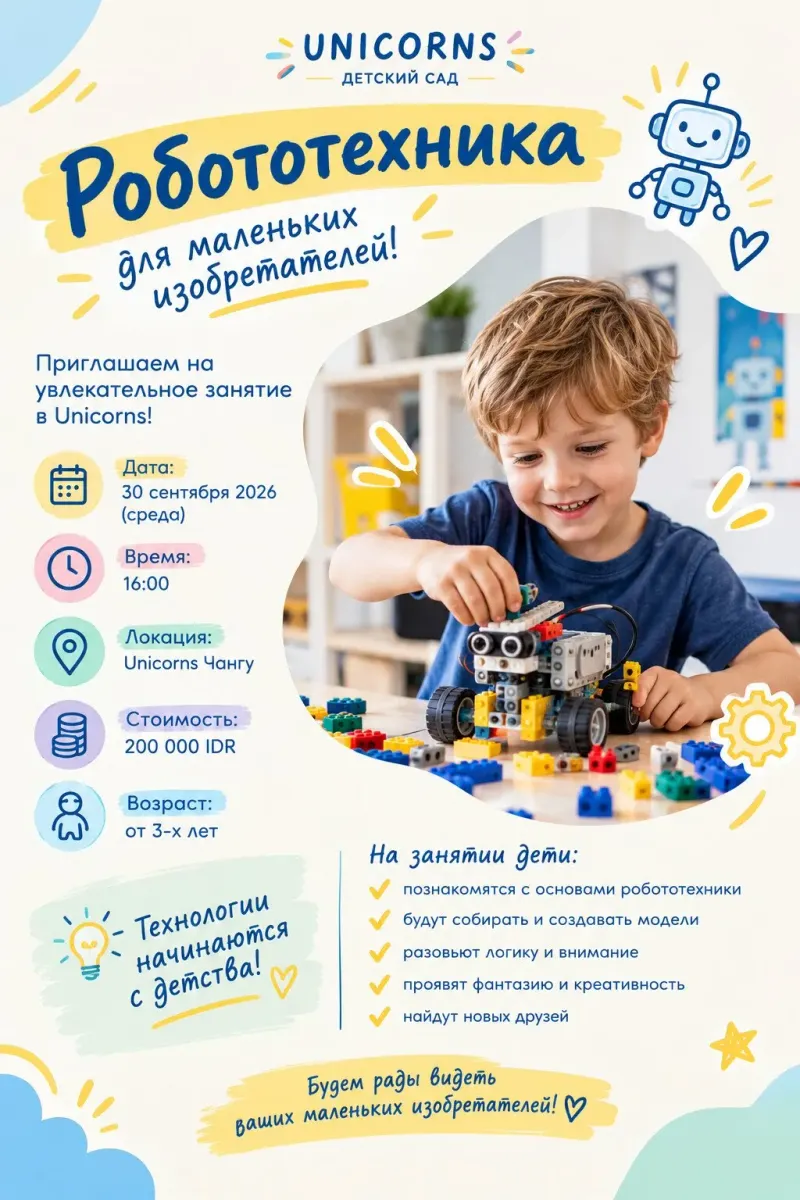Занятие по Робототехнике в Unicorns