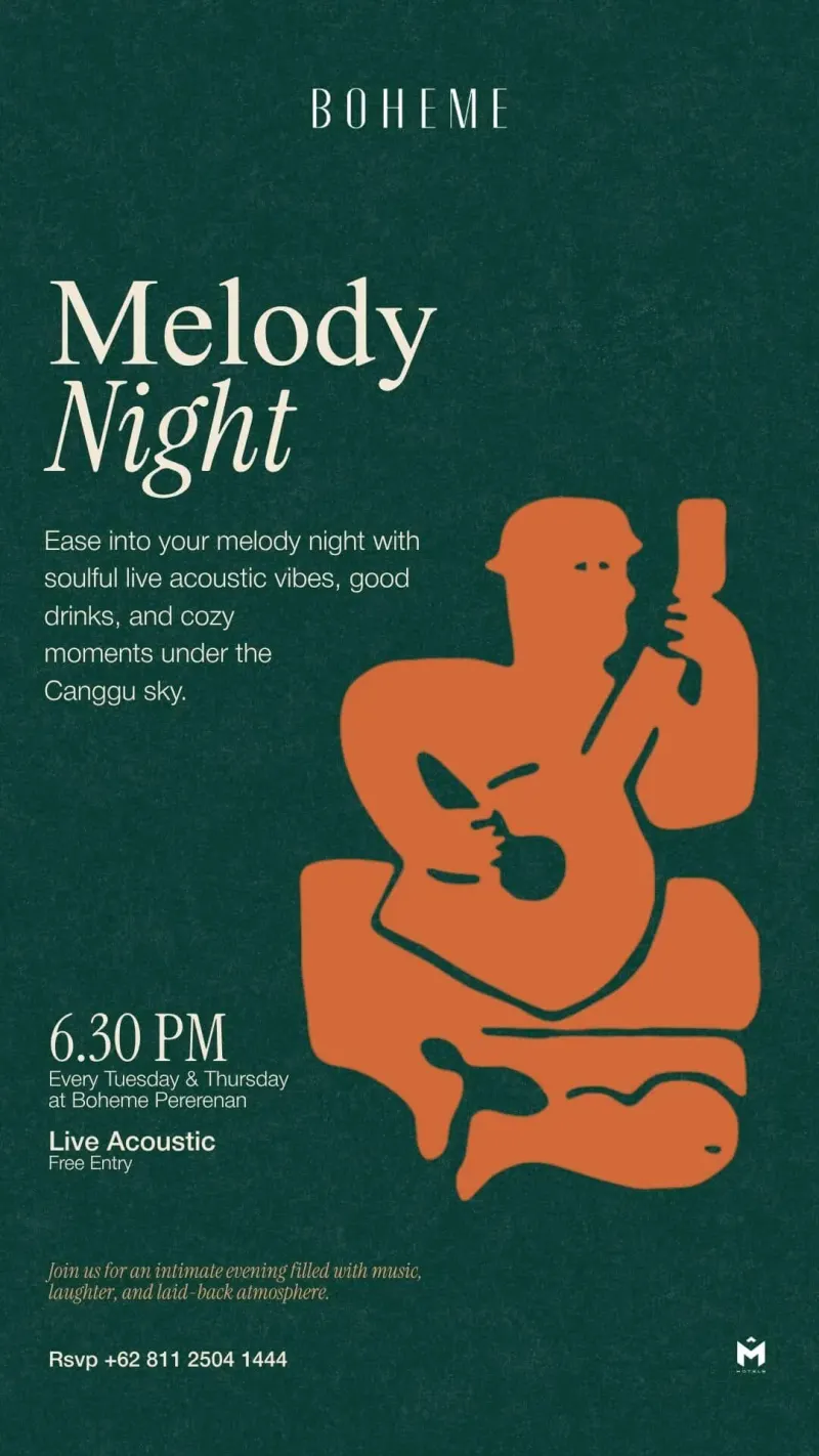 Melody Night в Boheme Pererenan 13 октября